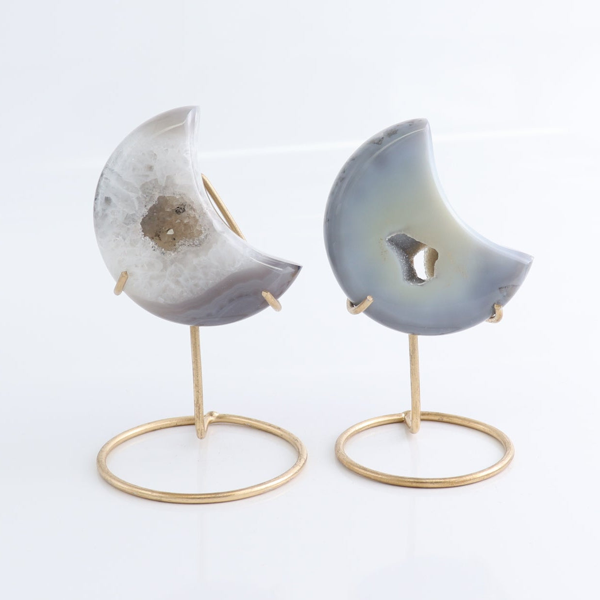 Agate Moons with Stand Set of 5