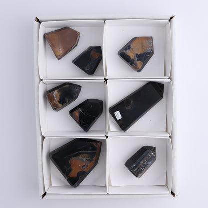 Tiger Eye Towers Set of 8 - Expert Wholesale and Supplier of Wholesale Crystals & Bulk Gemstones, ["Brazil","close_70","Tiger Eye","Towers"]