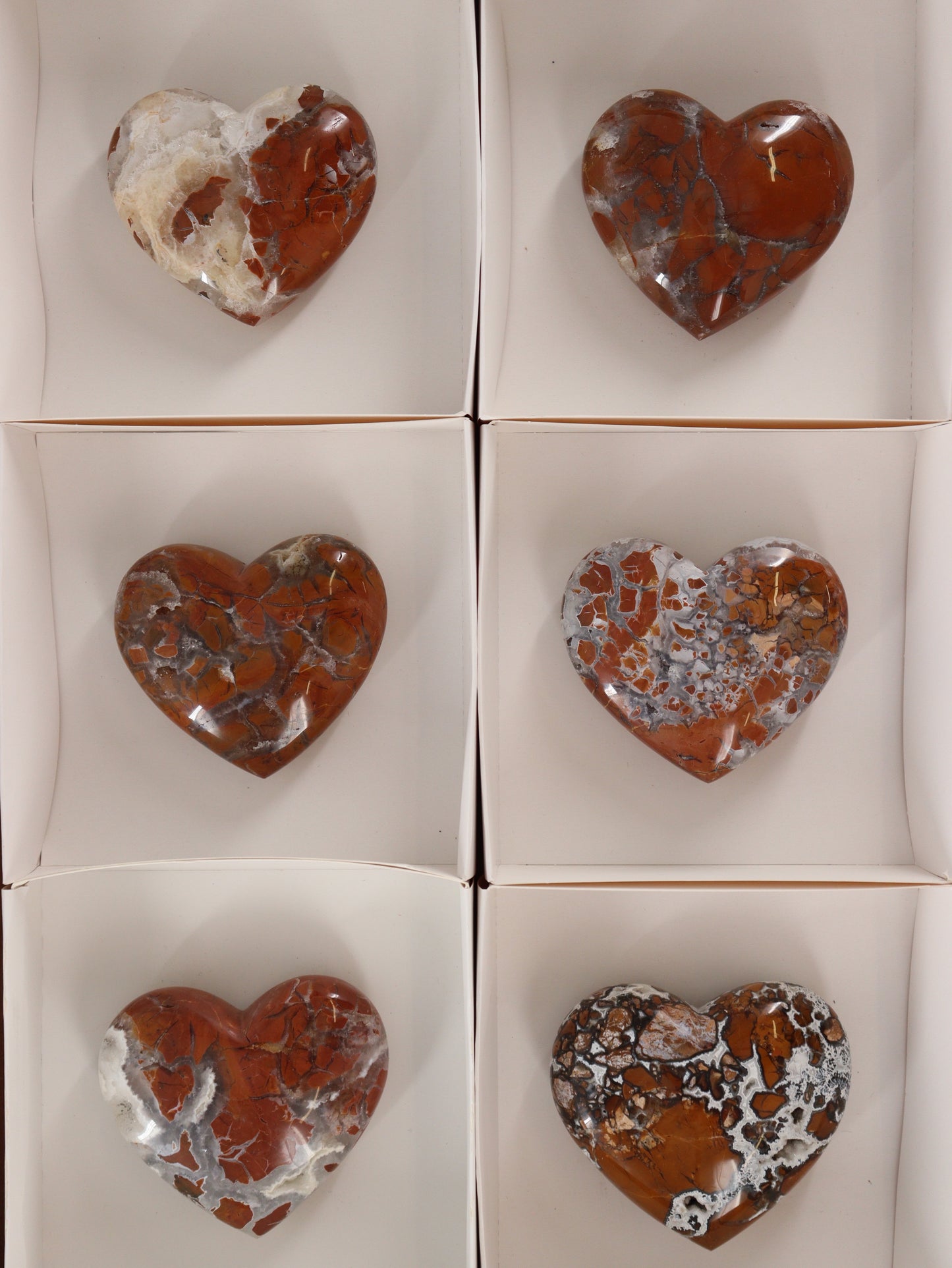 Brecciated Jasper Hearts Set of 6 - Expert Wholesale and Supplier of Wholesale Crystals & Bulk Gemstones, []