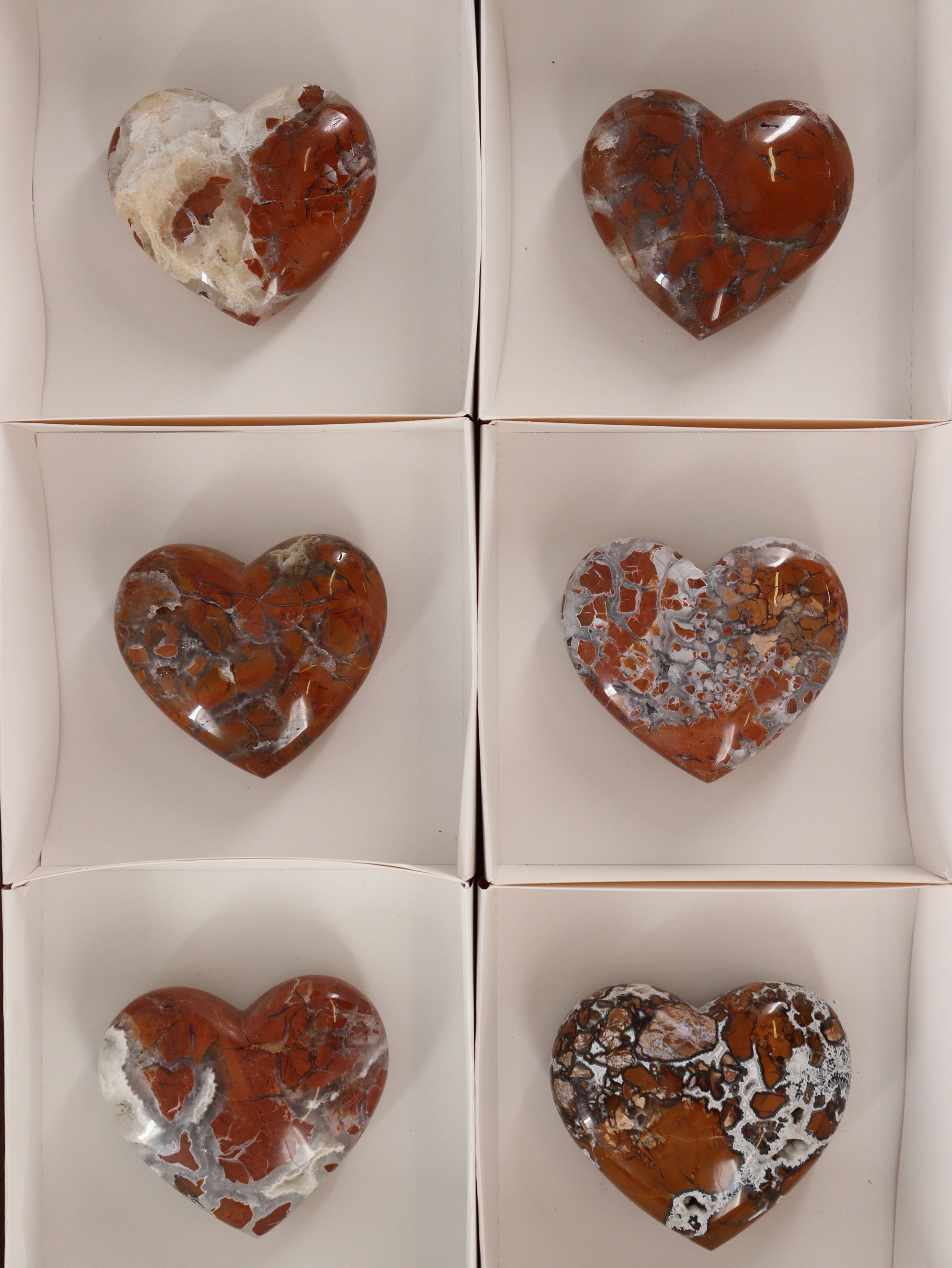 Brecciated Jasper Hearts Set of 6 - Expert Wholesale and Supplier of Wholesale Crystals & Bulk Gemstones, []