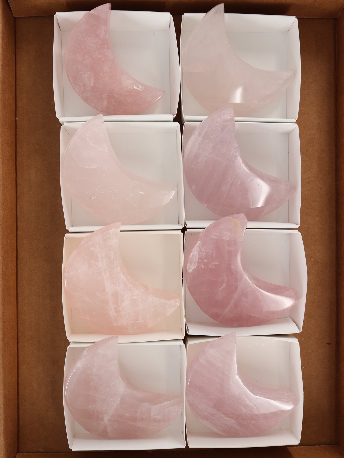 Rose Quartz Moons Set of 8 - Expert Wholesale and Supplier of Wholesale Crystals & Bulk Gemstones, []