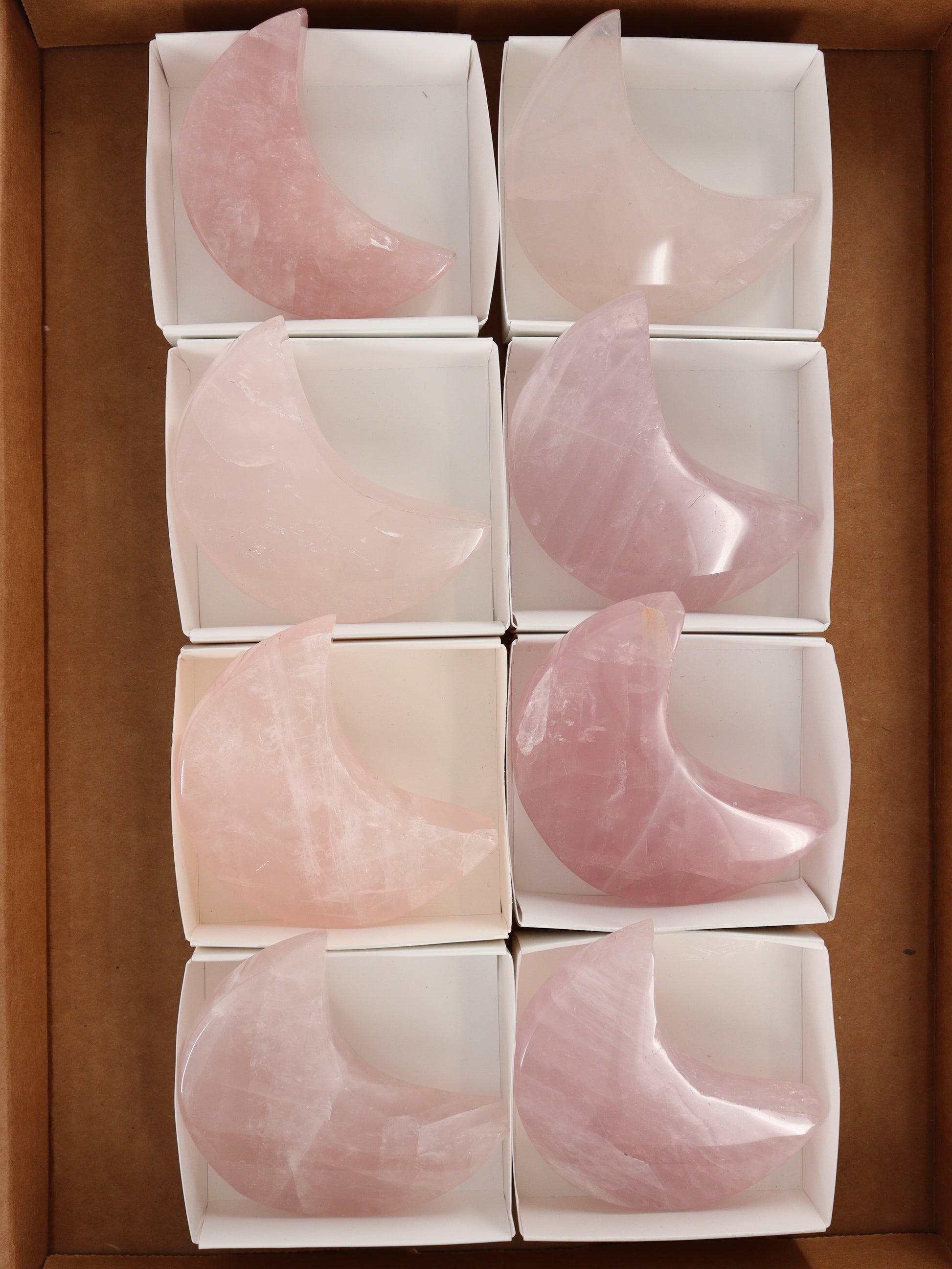 Rose Quartz Moons Set of 8 - Expert Wholesale and Supplier of Wholesale Crystals & Bulk Gemstones, []