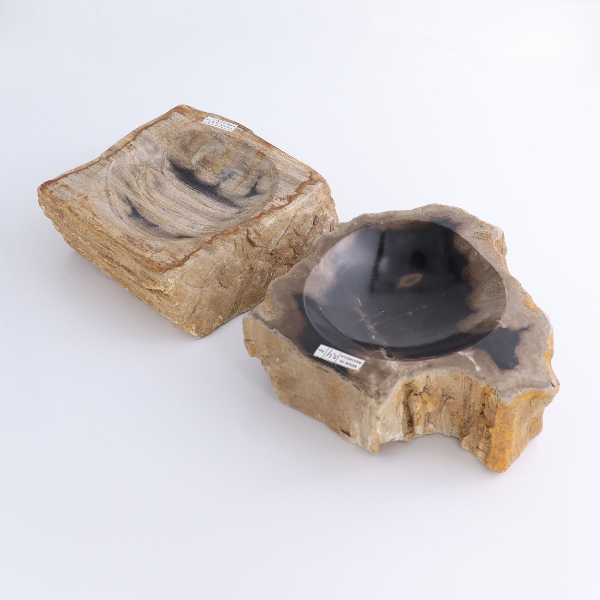 Petrified Wood Bowls Set of 2 - Expert Wholesale and Supplier of Wholesale Crystals & Bulk Gemstones, ["Bowls","Indonesia","Petrified Wood"]