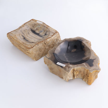 Petrified Wood Bowls Set of 2 - Expert Wholesale and Supplier of Wholesale Crystals & Bulk Gemstones, ["Bowls","Indonesia","Petrified Wood"]