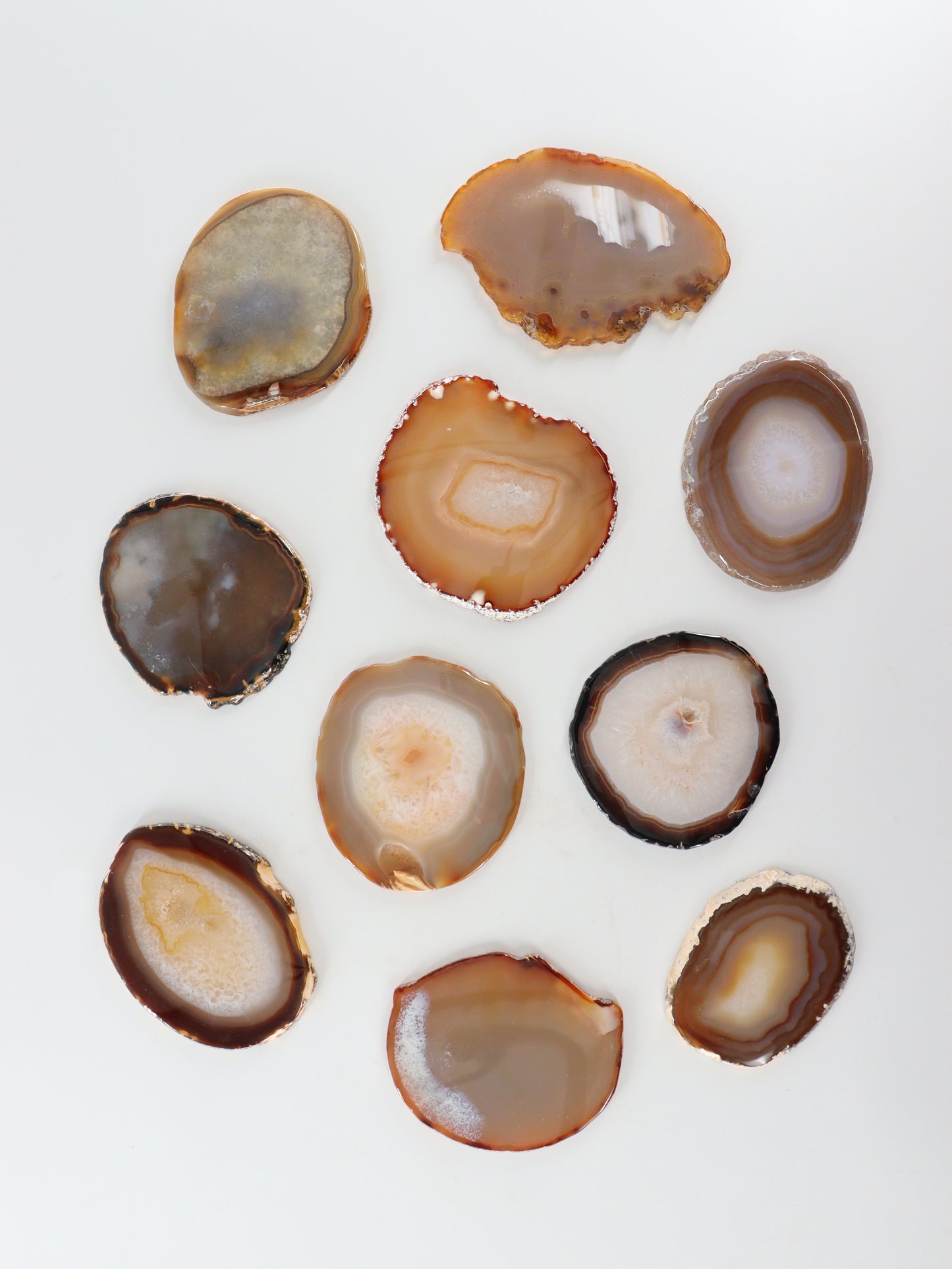 Agate Slices and Slabs Set of 10 - Expert Supplier of Wholesale Crystals & Bulk Gemstones