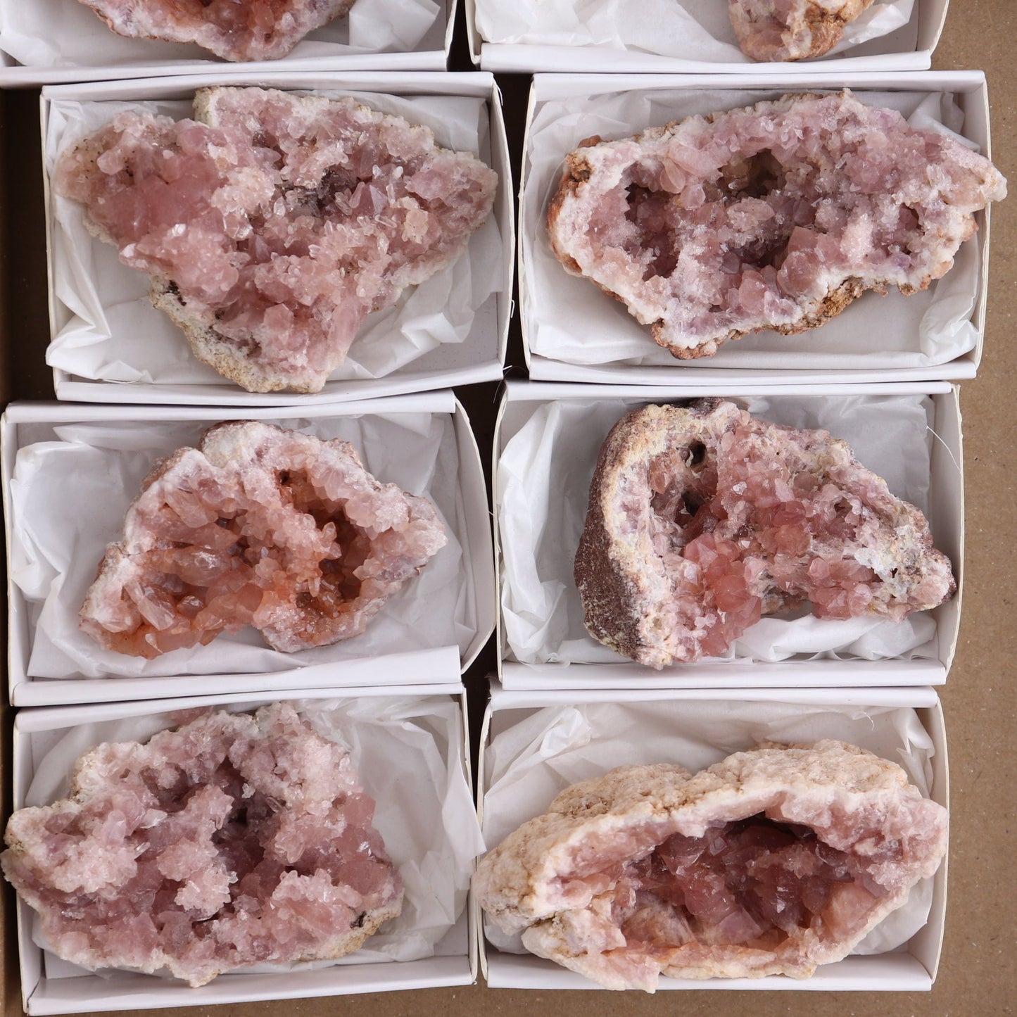 Pink Amethyst Clusters Set of 11