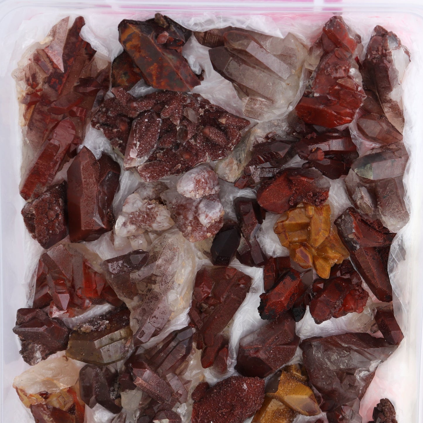 Quartz Hematite Inclusions Flat from Morocco