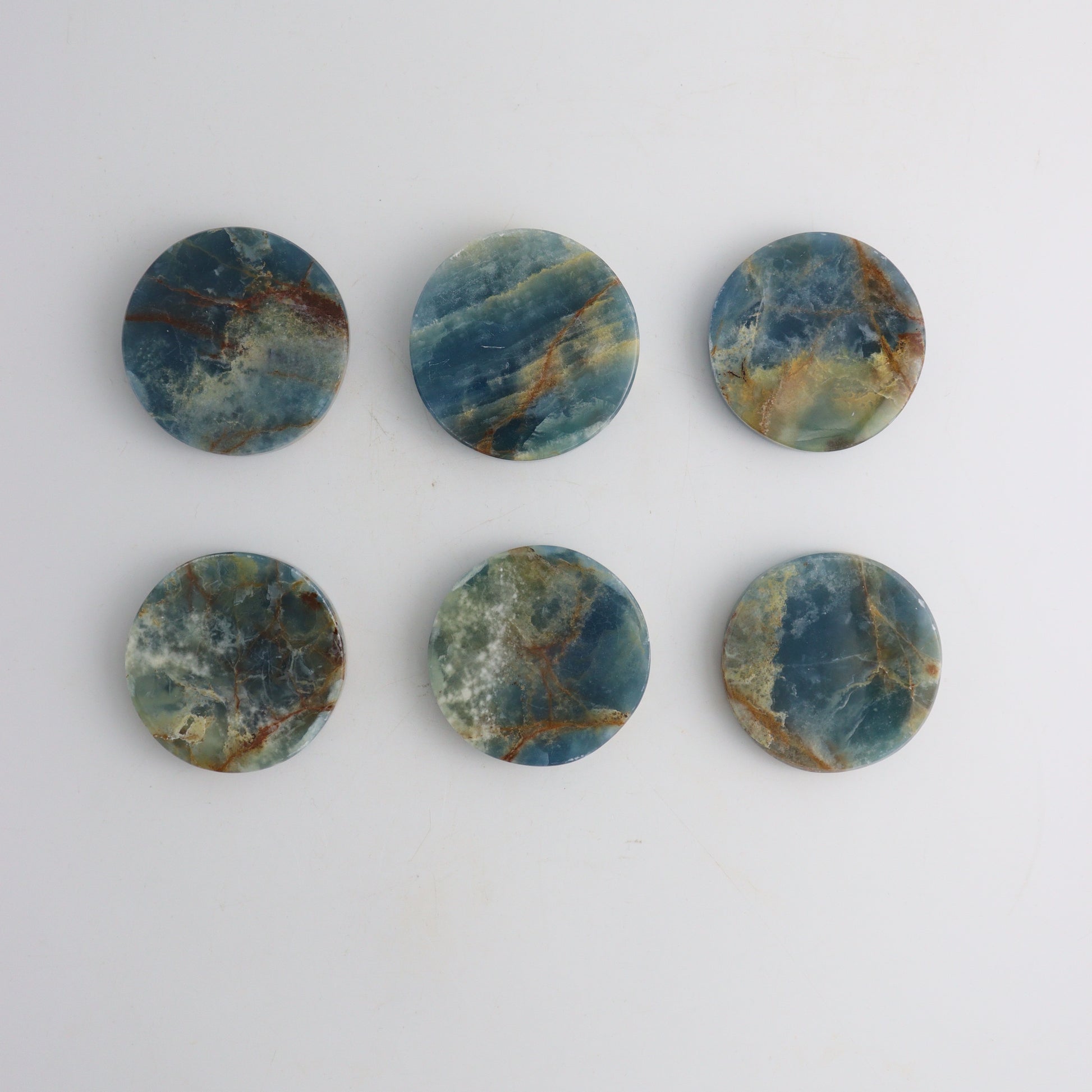 Blue Onyx Discs Flat - Expert Supplier of Wholesale Crystals & Bulk Gemstones