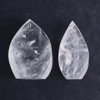 Imperfect Clear and Smoky Quartz Flames Set of 6 - Expert Wholesale and Supplier of Wholesale Crystals & Bulk Gemstones, ["Brazil","Clear Quartz","flames","Quartz","Smoky Quartz"]