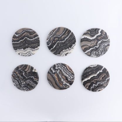 Coaster Set Mexican Onyx/Calcite Black Zebra