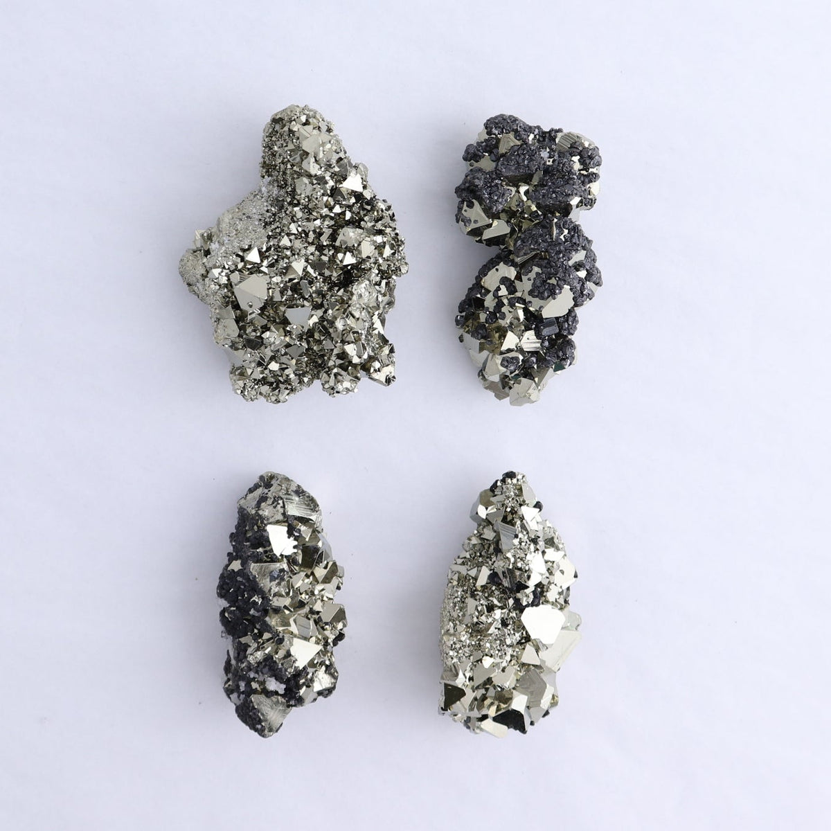 Pyrite Clusters Set of 4