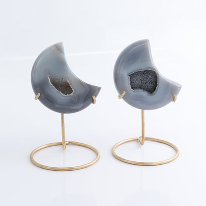 Agate Moons with Stand Set of 5