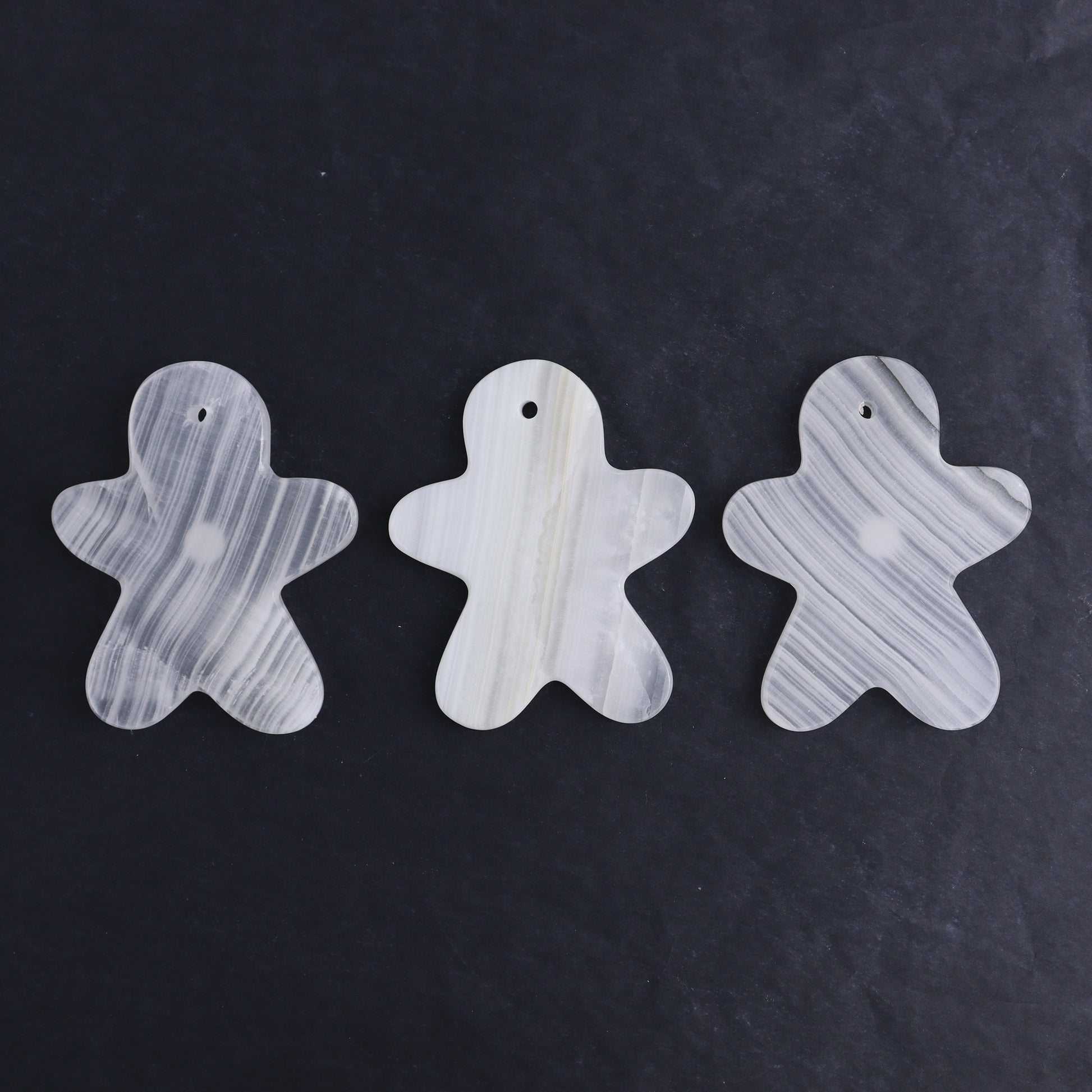 One White Onyx Gingerbread Ornament - Expert Wholesale and Supplier of Wholesale Crystals & Bulk Gemstones, ["Catalog Onyx","Gingerbread","Mexico","onyx","Ornament"]