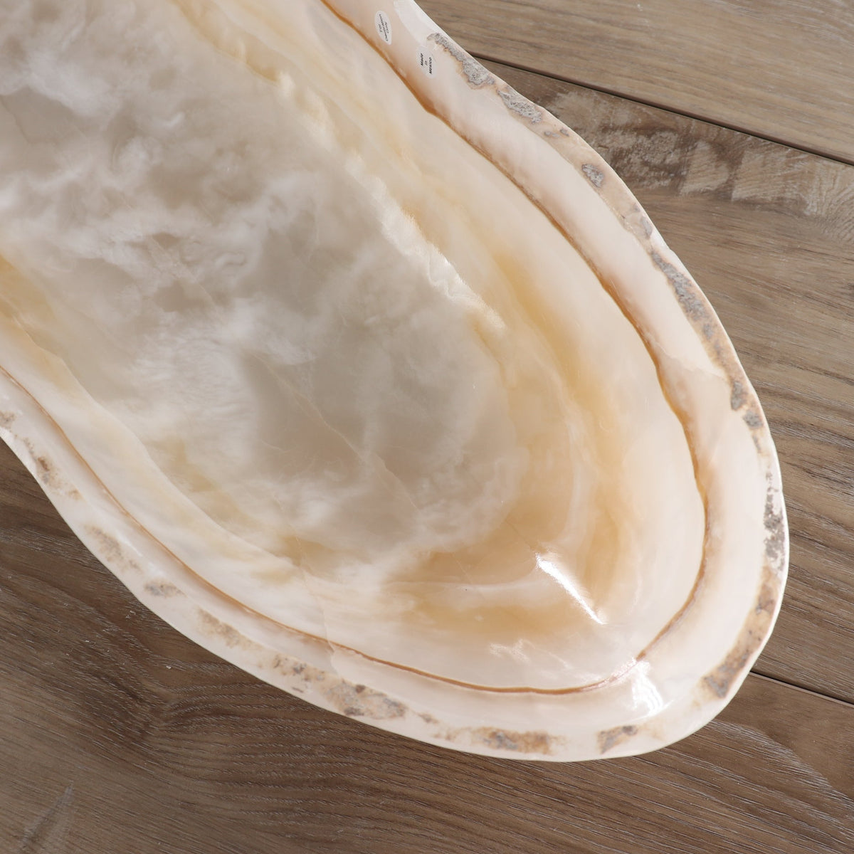 Mexican Onyx/Calcite Canoe Bowl 24"