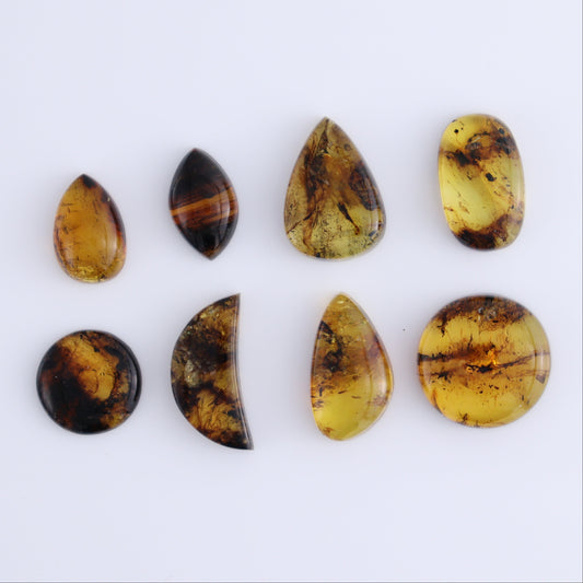 Chiapas Mexico Amber Cabs Set of 8 - Expert Wholesale and Supplier of Wholesale Crystals & Bulk Gemstones, ["Amber","Cabs","Chiapas Amber","Mexico"]