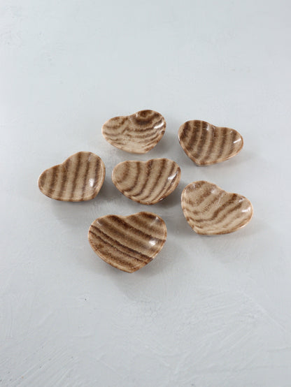 Chocolate Zebra Onyx Heart Bowls Set of 6 - Expert Supplier of Wholesale Crystals & Bulk Gemstones