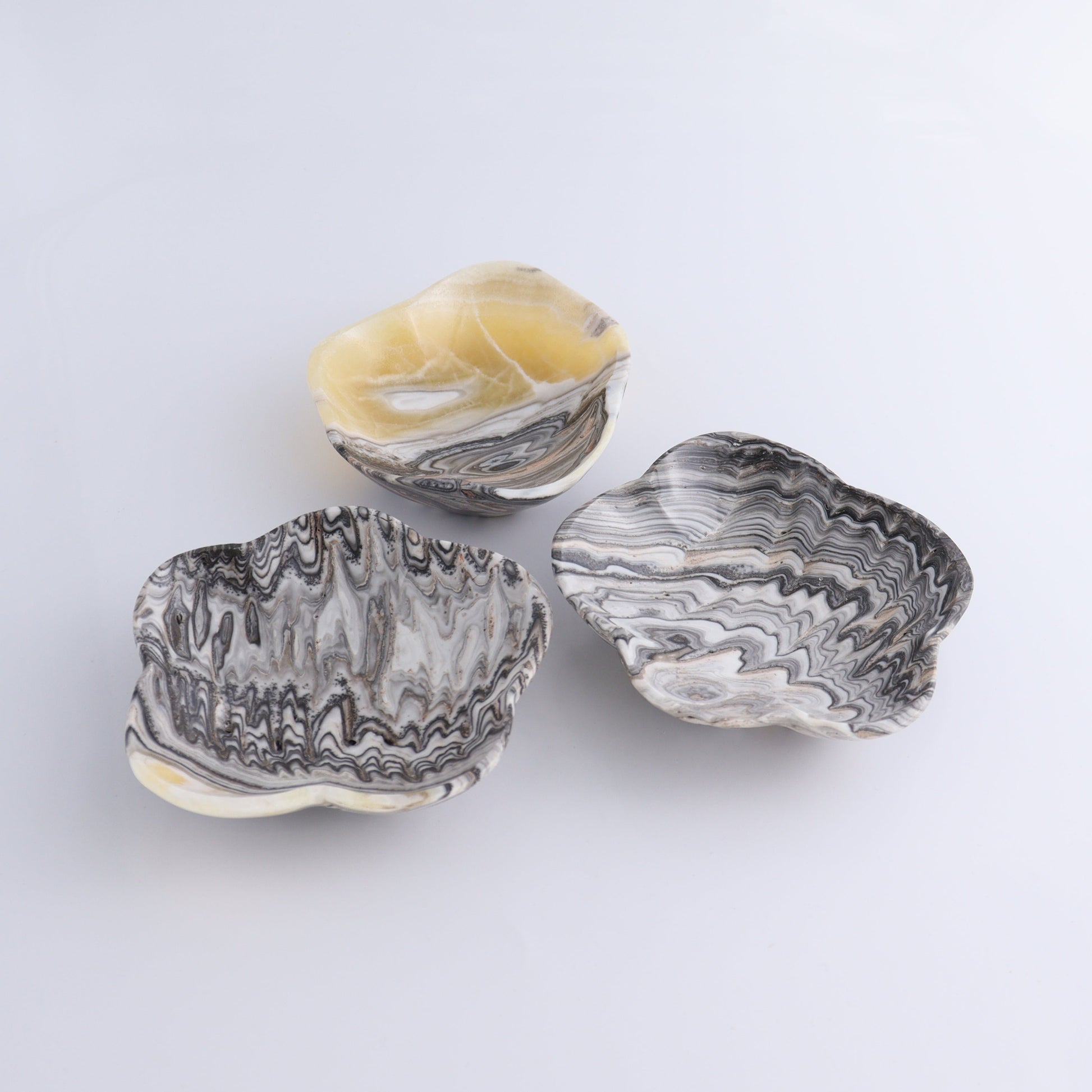 Zebra Onyx Bowl Set of 3 - Expert Wholesale and Supplier of Wholesale Crystals & Bulk Gemstones, ["Bowls","Mexico","onyx"]