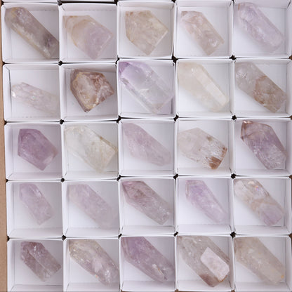 Powellite Amethyst UV Reactive Towers Set of 30 - Expert Wholesale and Supplier of Wholesale Crystals & Bulk Gemstones, ["Amethyst","Powellite"]