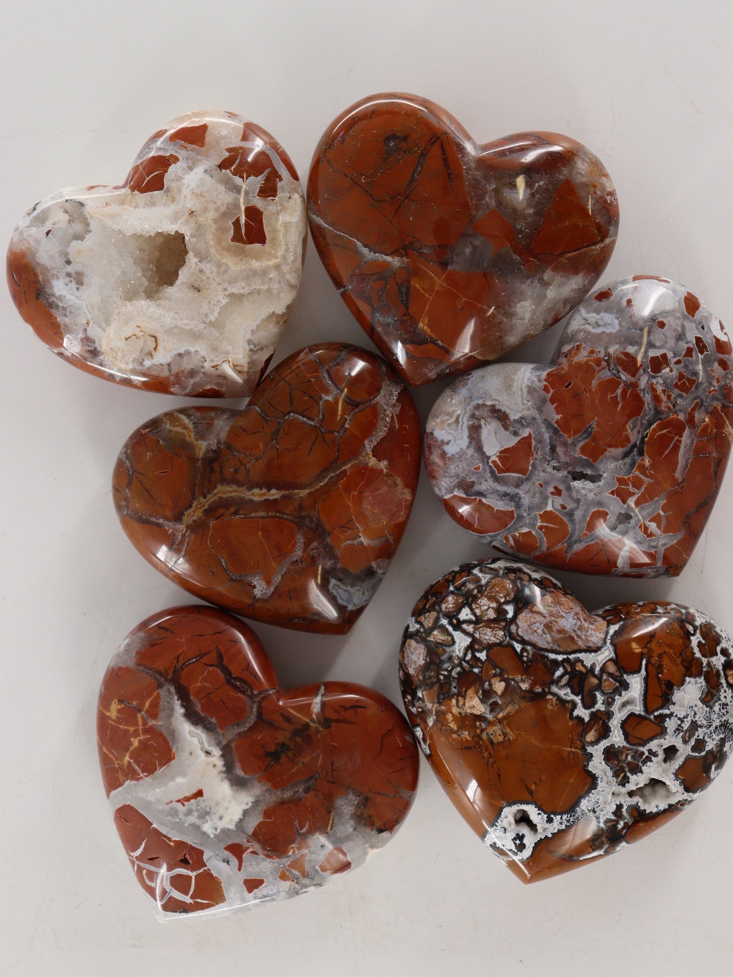 Brecciated Jasper Hearts Set of 6 - Expert Wholesale and Supplier of Wholesale Crystals & Bulk Gemstones, []