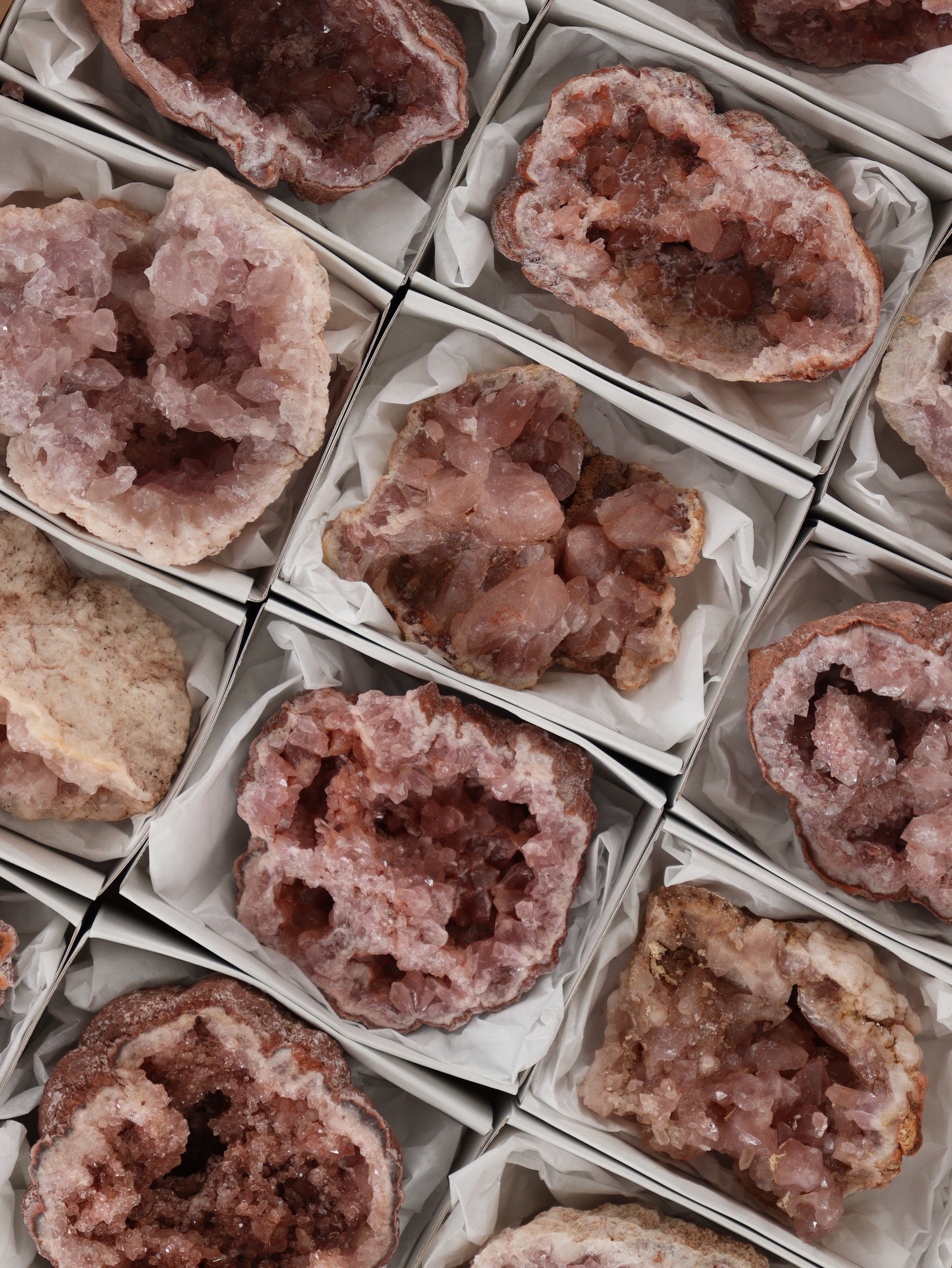 Pink Amethyst Flat Set of 18 - Expert Wholesale and Supplier of Wholesale Crystals & Bulk Gemstones, []