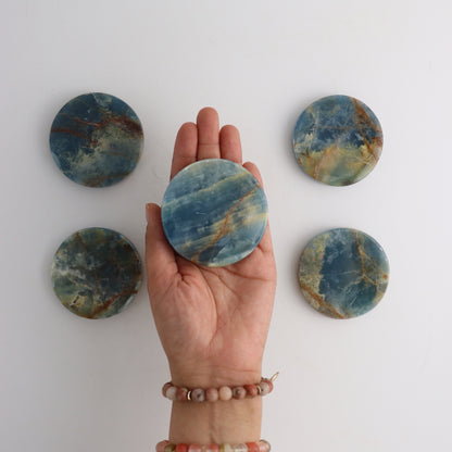 Blue Onyx Discs Flat - Expert Supplier of Wholesale Crystals & Bulk Gemstones