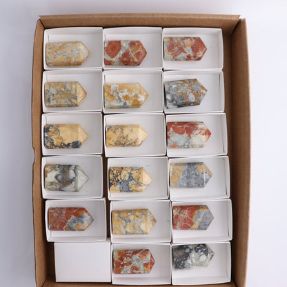 Maligano Jasper Points Flat of 17 - Expert Wholesale and Supplier of Wholesale Crystals & Bulk Gemstones, ["Indonesia","Maligno Jasper","Points"]