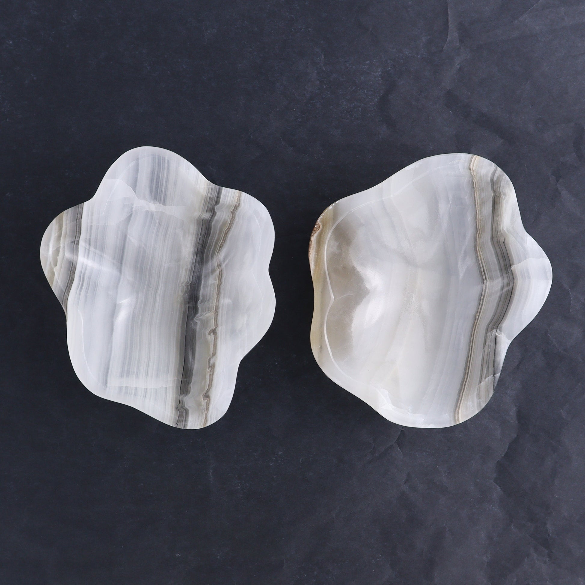 One Mexican Onyx/Calcite White & Grey Irregular Bowl - Expert Wholesale and Supplier of Wholesale Crystals & Bulk Gemstones, ["bowl","Bowls","Calcite","Catalog Onyx","Decorative Dish","Mexico","onyx"]