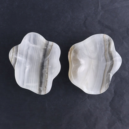 One Mexican Onyx/Calcite White & Grey Irregular Bowl - Expert Wholesale and Supplier of Wholesale Crystals & Bulk Gemstones, ["bowl","Bowls","Calcite","Catalog Onyx","Decorative Dish","Mexico","onyx"]