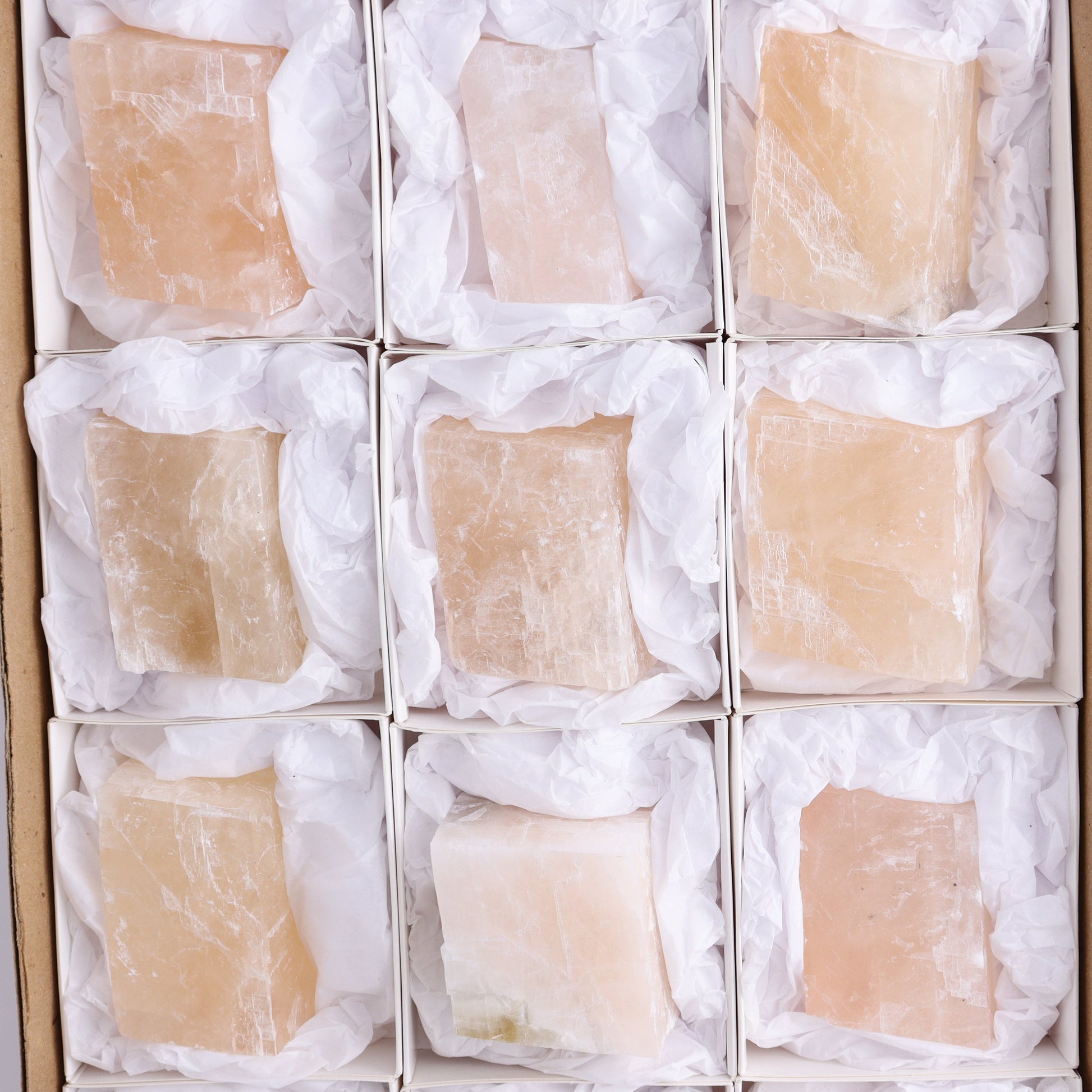 Pink Optical Calcite (Fluorescent) Set of 12 - Expert Wholesale and Supplier of Wholesale Crystals & Bulk Gemstones, ["Calcite","Mexico","Optical Calcite"]