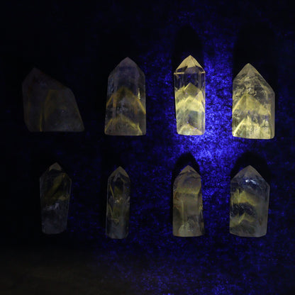 Powellite Amethyst UV Reactive Towers Set of 20 - Expert Wholesale and Supplier of Wholesale Crystals & Bulk Gemstones, ["Amethyst","Powellite"]