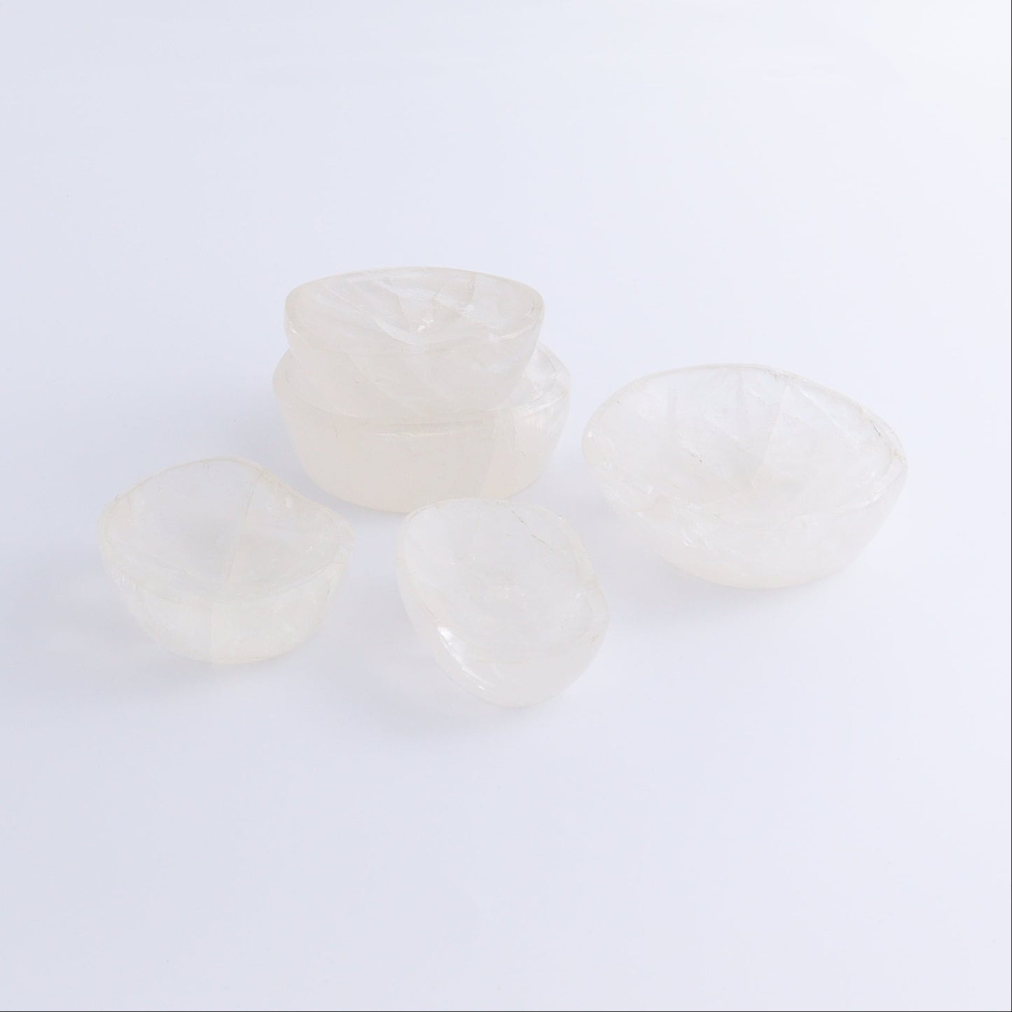 Clear Quartz Bowls Set of 5 - Expert Wholesale and Supplier of Wholesale Crystals & Bulk Gemstones, ["Bowls","Clear Quartz","Madagascar","Quartz"]