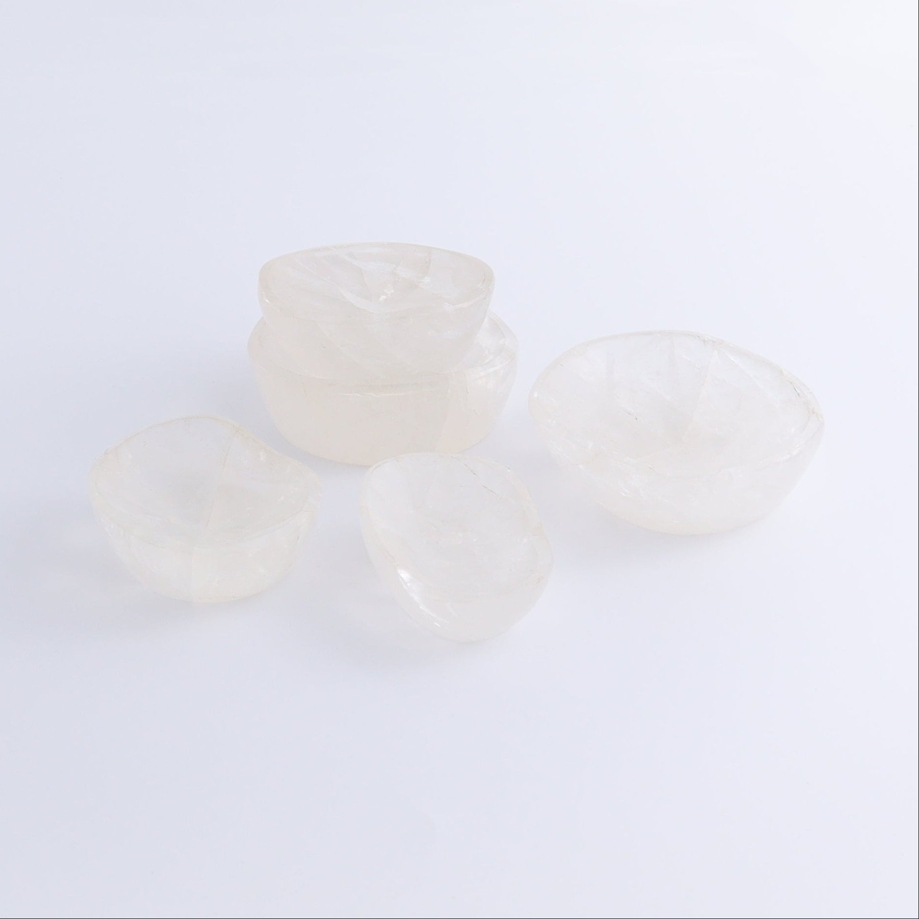 Clear Quartz Bowls Set of 5 - Expert Wholesale and Supplier of Wholesale Crystals & Bulk Gemstones, ["Bowls","Clear Quartz","Madagascar","Quartz"]