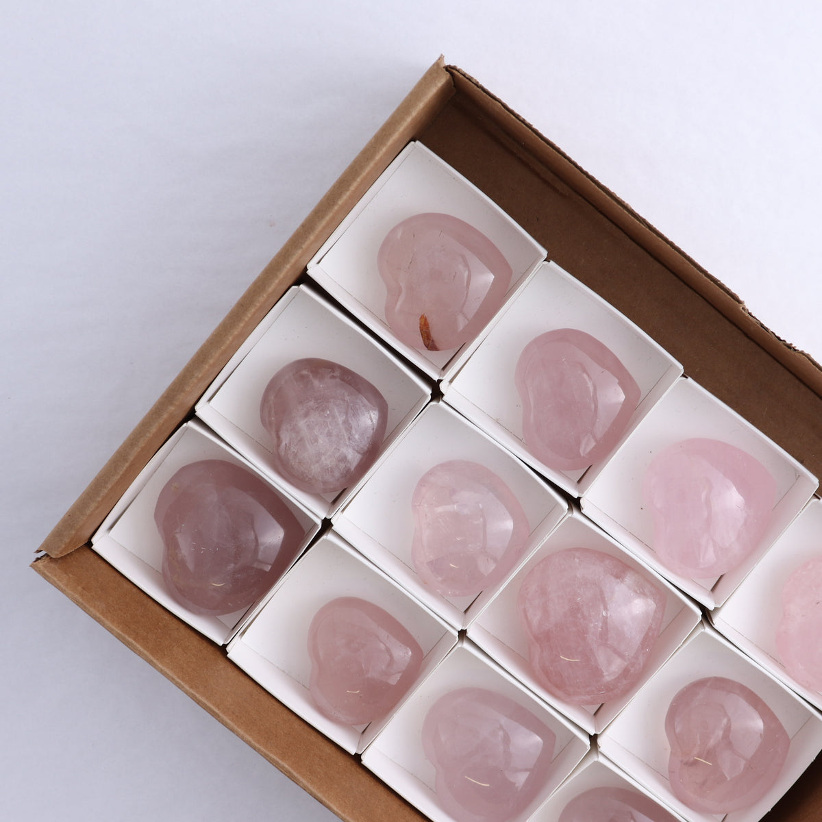 Rose Quartz Hearts Set of 12