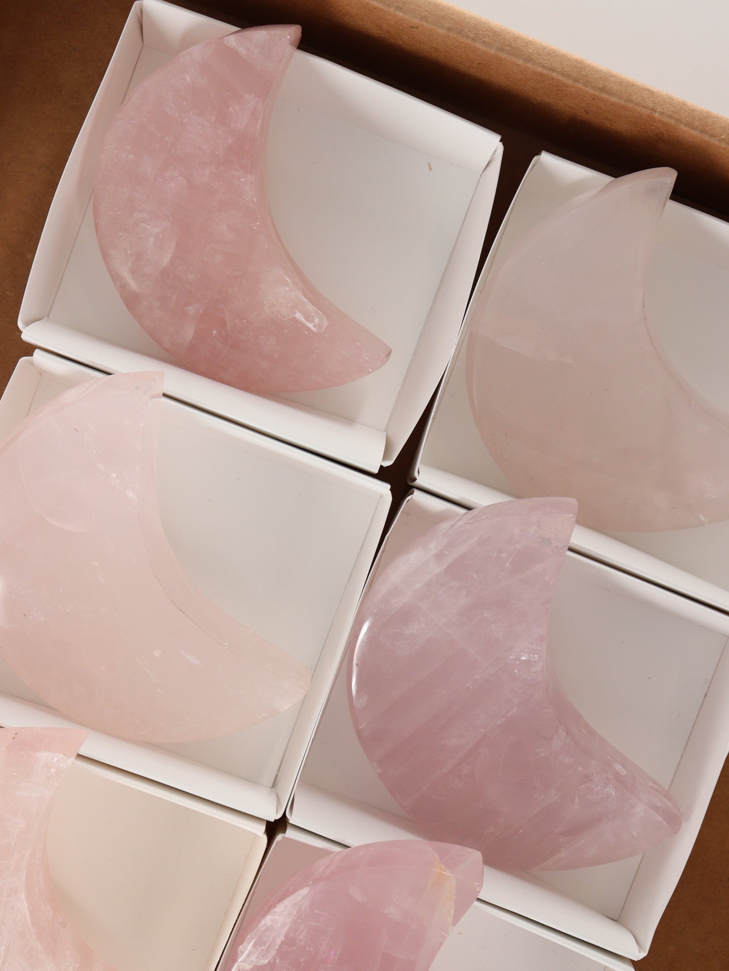 Rose Quartz Moons Set of 8 - Expert Wholesale and Supplier of Wholesale Crystals & Bulk Gemstones, []