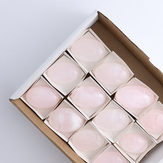 Pink Mangano Calcite Palm Stone Set of 12 - Expert Wholesale and Supplier of Wholesale Crystals & Bulk Gemstones, ["Pink Calcite"]