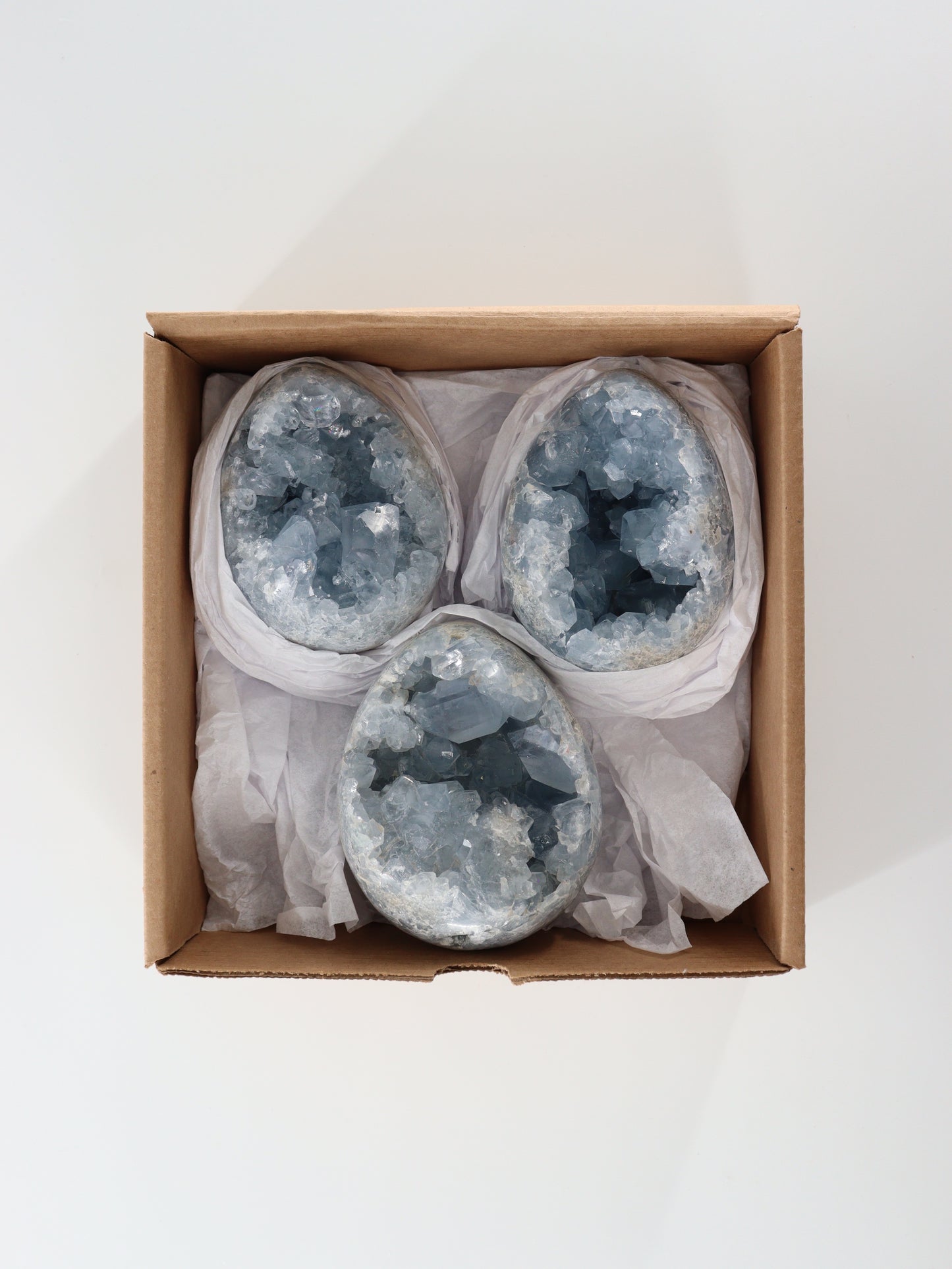 Celestite Eggs Set of 3 - Expert Wholesale and Supplier of Wholesale Crystals & Bulk Gemstones, []