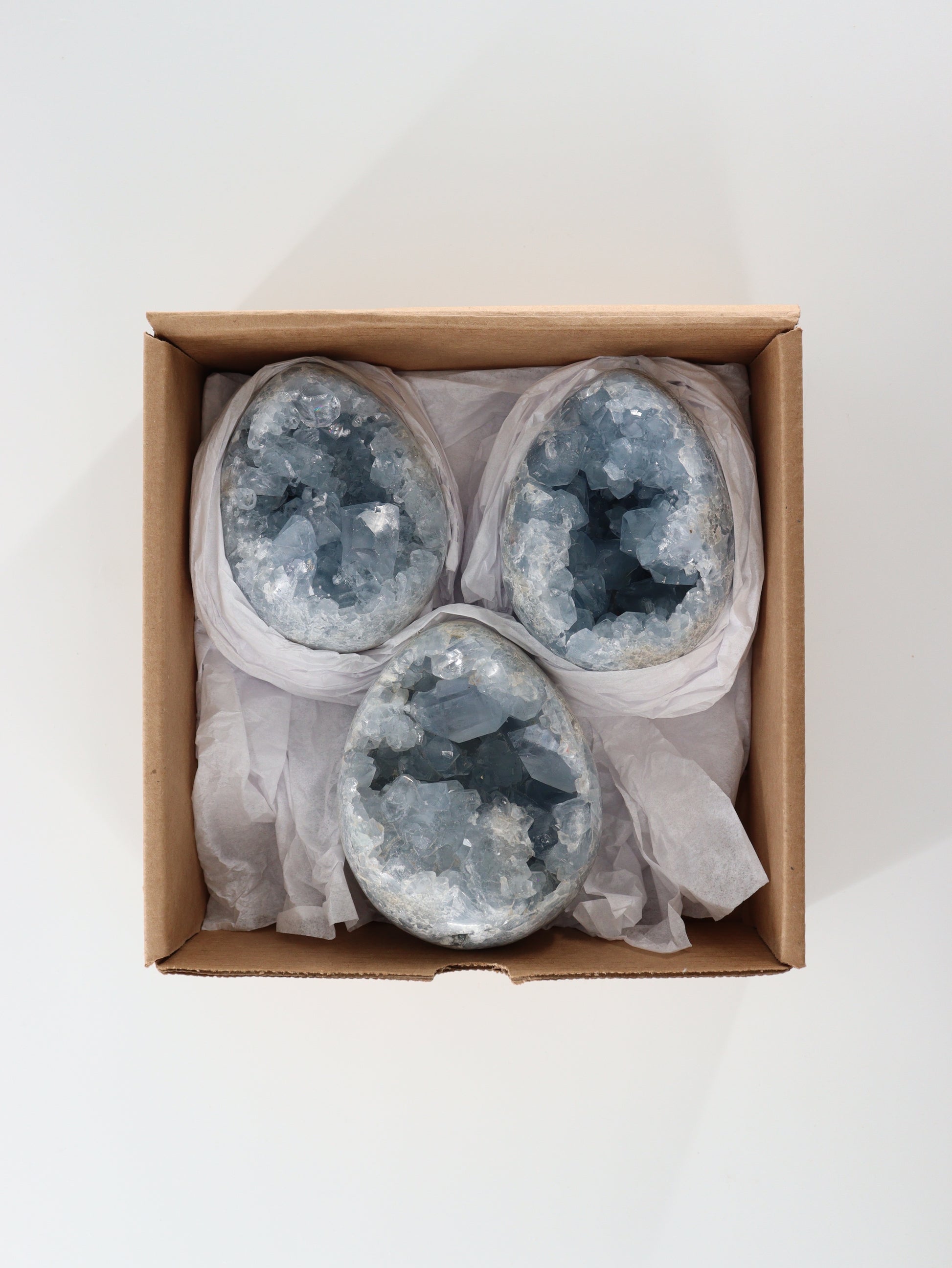 Celestite Eggs Set of 3 - Expert Wholesale and Supplier of Wholesale Crystals & Bulk Gemstones, []