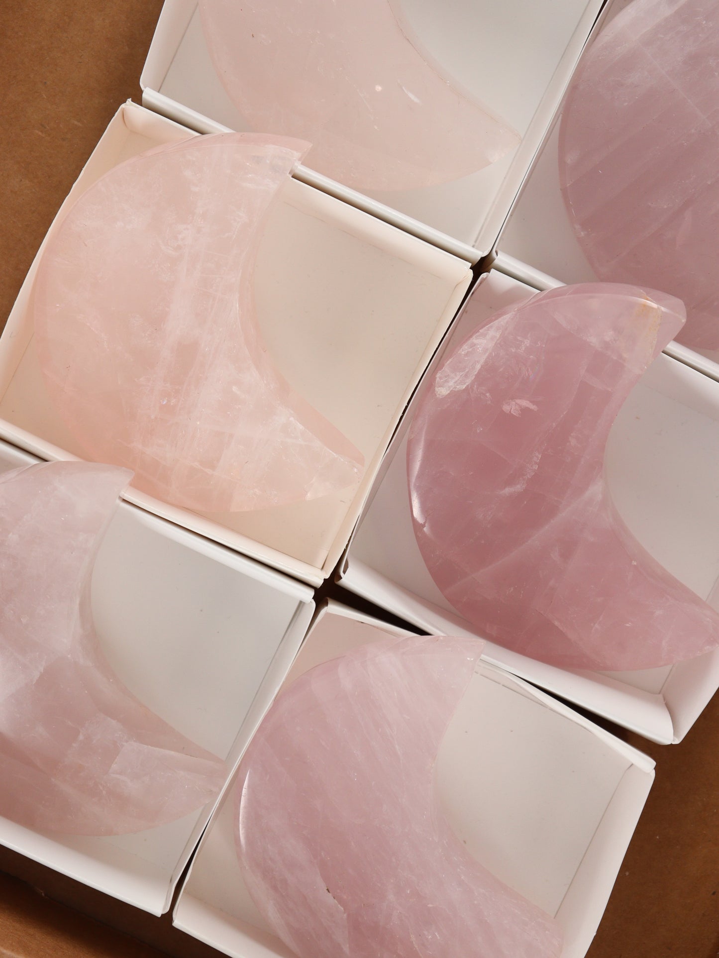 Rose Quartz Moons Set of 8 - Expert Wholesale and Supplier of Wholesale Crystals & Bulk Gemstones, []