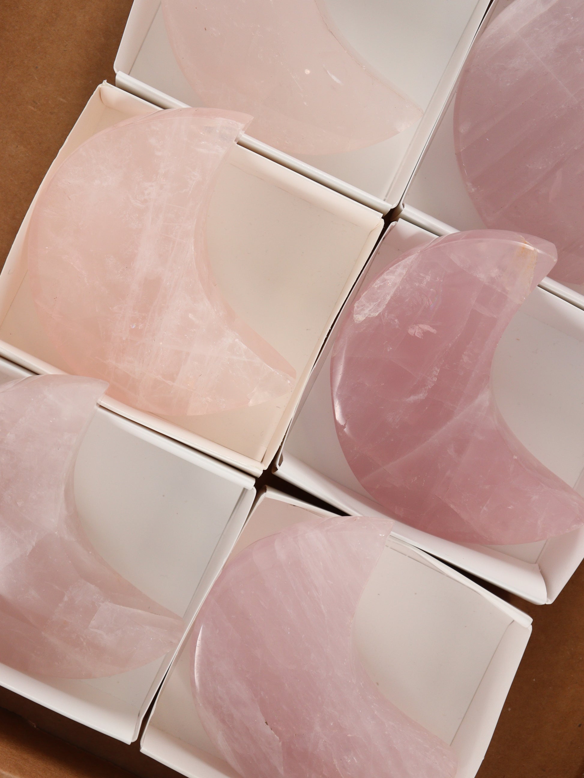Rose Quartz Moons Set of 8 - Expert Wholesale and Supplier of Wholesale Crystals & Bulk Gemstones, []