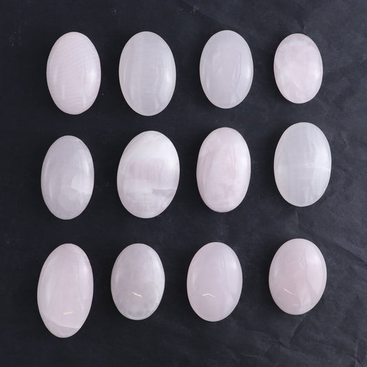 Pink Mangano Calcite Palm Stone Set of 12 - Expert Wholesale and Supplier of Wholesale Crystals & Bulk Gemstones, ["Pink Calcite"]