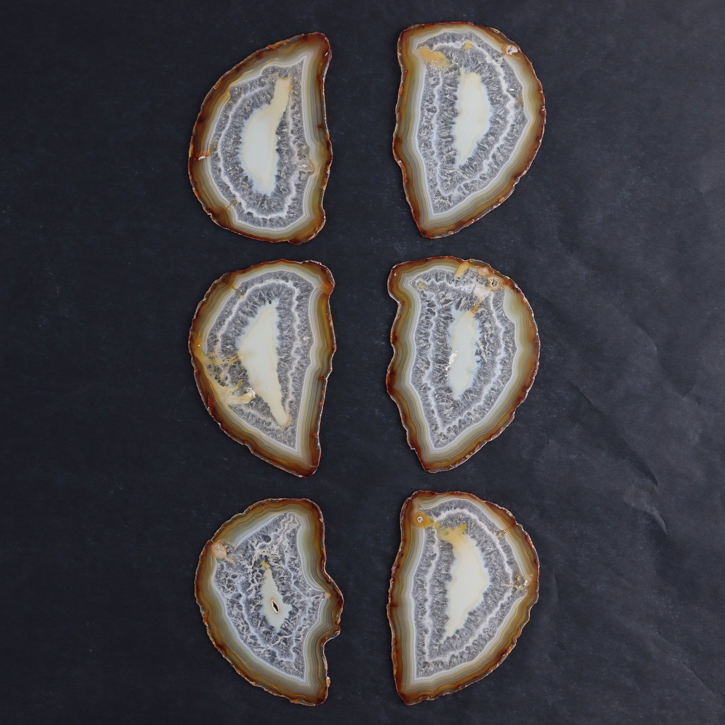 Iris Agate Slices Set of 6 - Expert Wholesale and Supplier of Wholesale Crystals & Bulk Gemstones, ["Agate","Iris Agate","Slices and Slabs"]