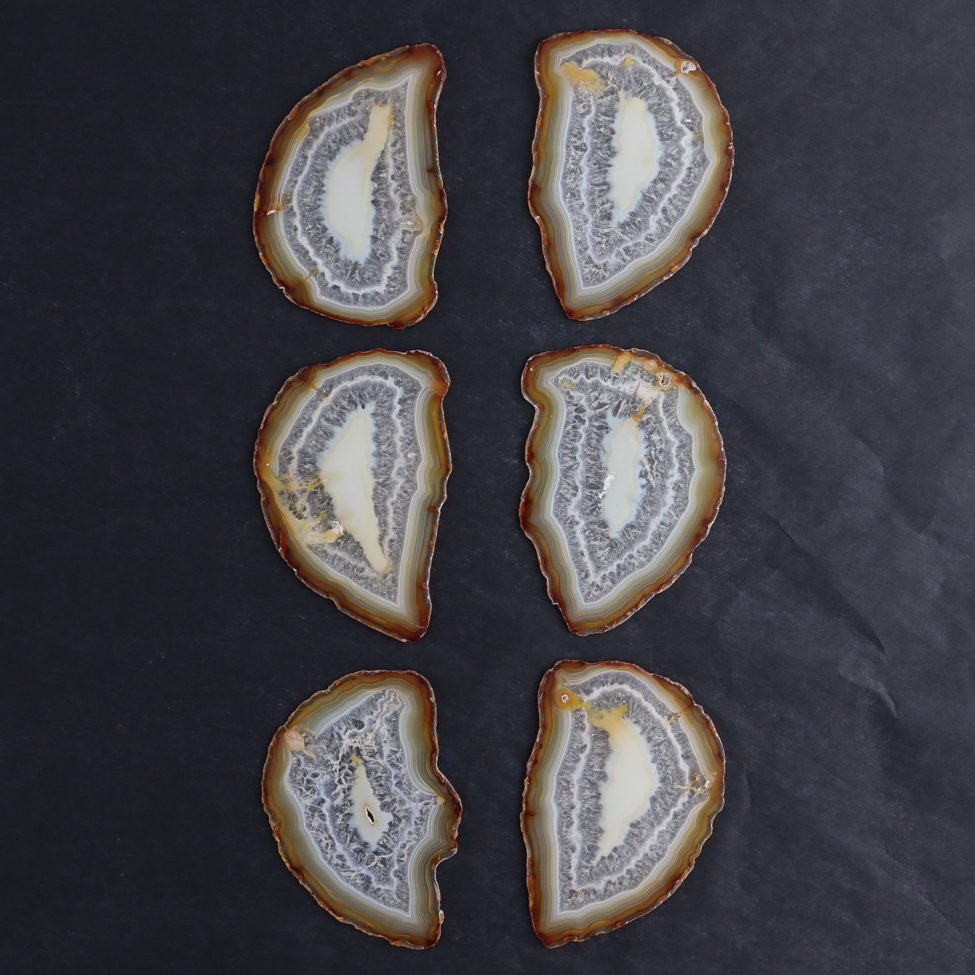 Iris Agate Slices Set of 6 - Expert Wholesale and Supplier of Wholesale Crystals & Bulk Gemstones, ["Agate","Iris Agate","Slices and Slabs"]