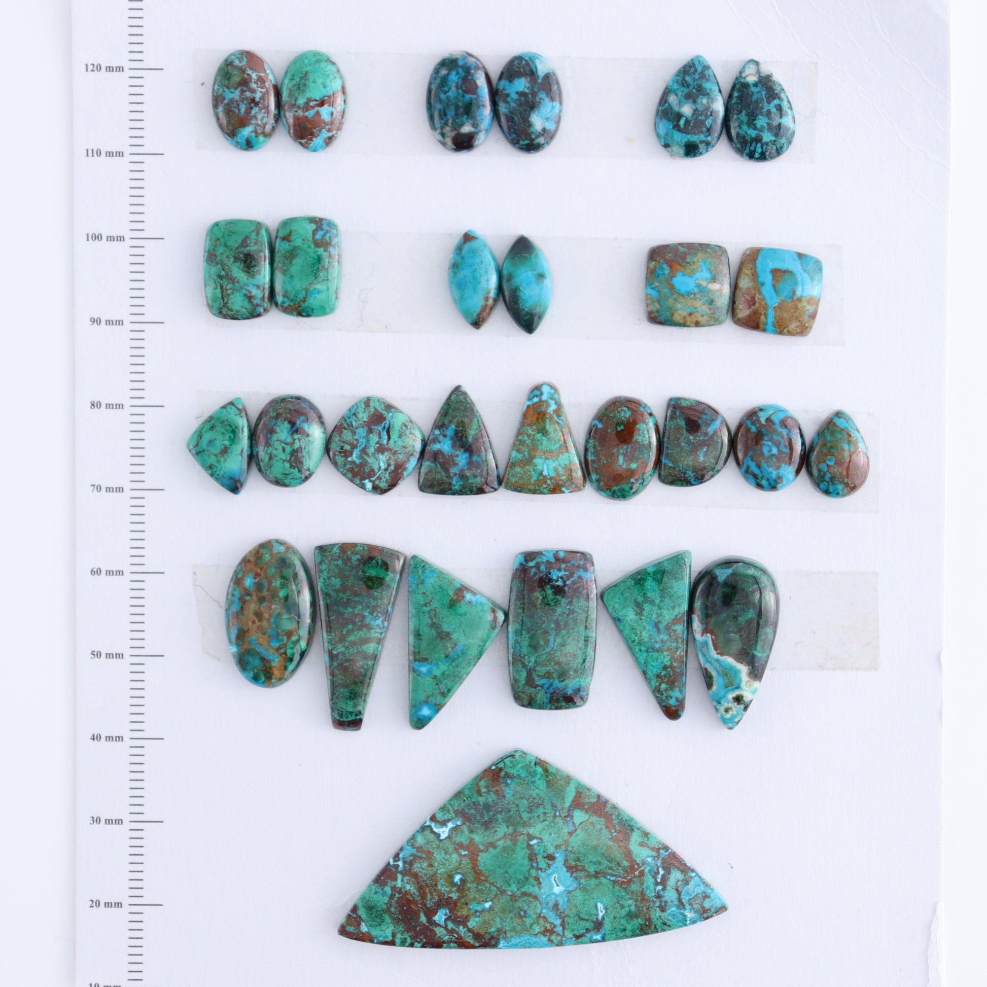 Chrysocolla Cabs Set of 28 - Expert Wholesale and Supplier of Wholesale Crystals & Bulk Gemstones, ["Cabs","Chrysocolla"]