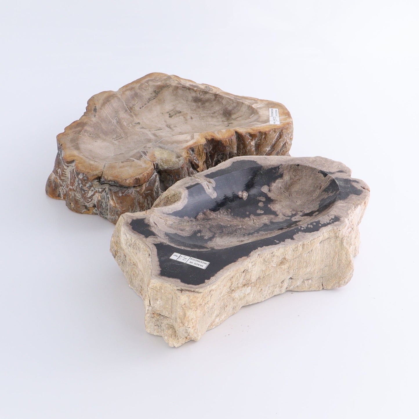 Petrified Wood Bowls Set of 2 - Expert Wholesale and Supplier of Wholesale Crystals & Bulk Gemstones, ["Bowls","Indonesia","Petrified Wood"]