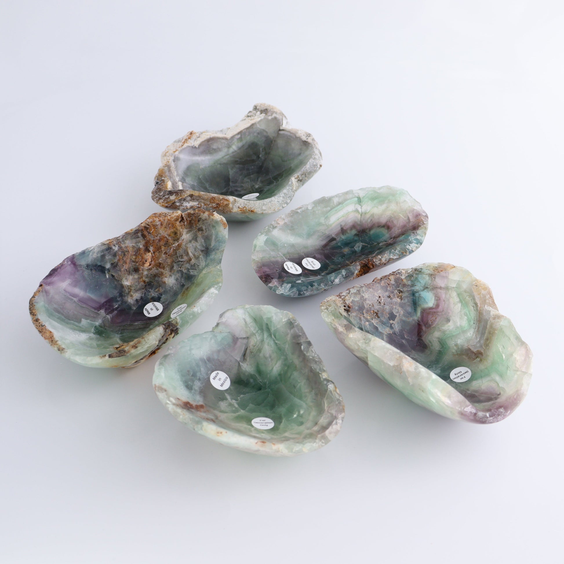 Fluorite Bowls Set of 5 - Expert Wholesale and Supplier of Wholesale Crystals & Bulk Gemstones, ["Bowls","Fluorite","Mexico"]