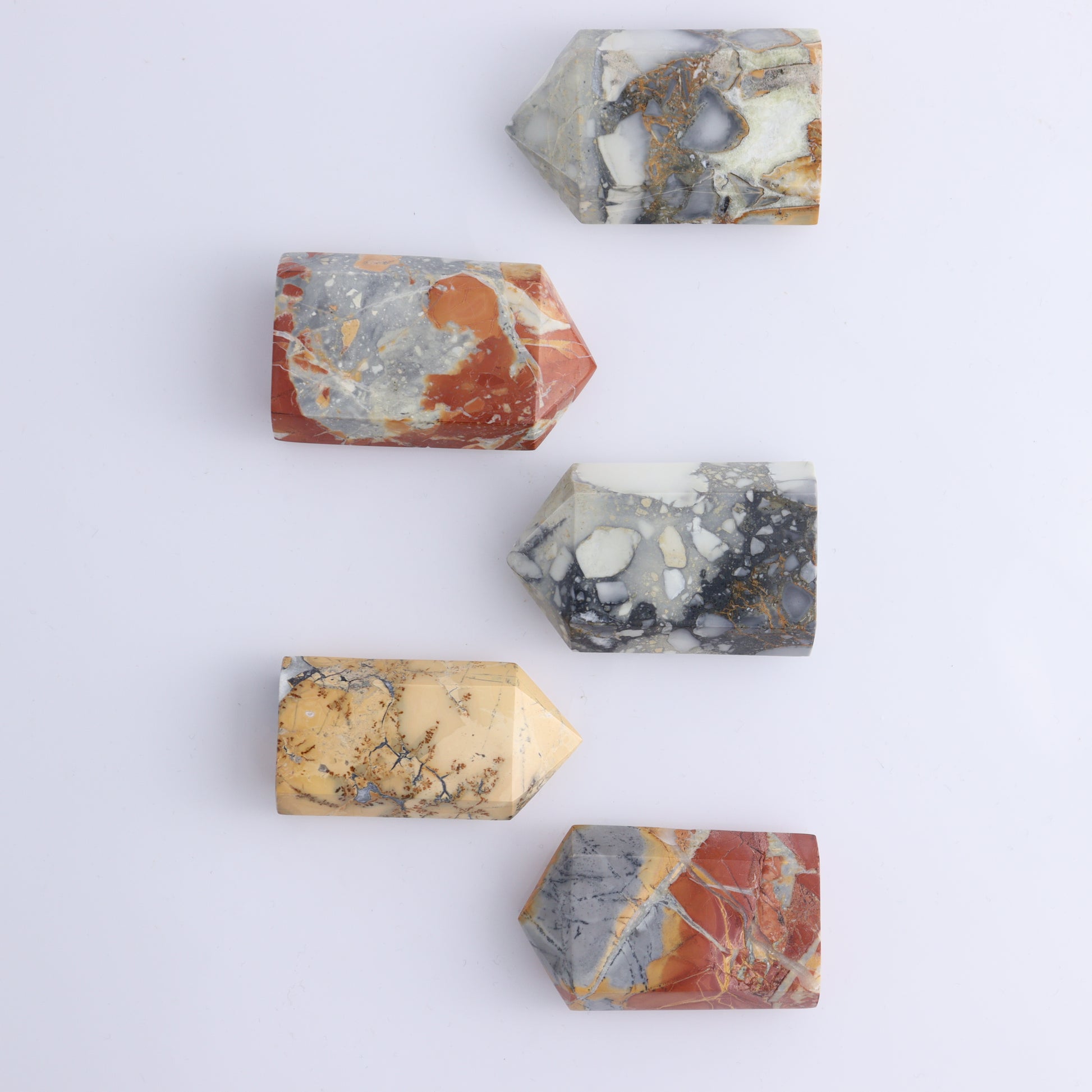 Maligano Jasper Points Flat of 17 - Expert Wholesale and Supplier of Wholesale Crystals & Bulk Gemstones, ["Indonesia","Maligno Jasper","Points"]