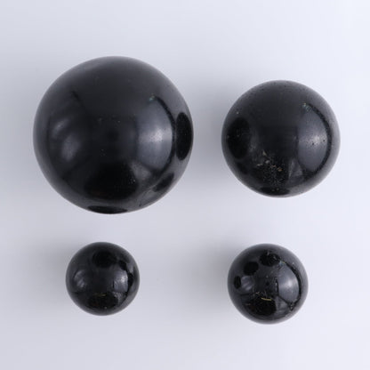Black Tourmaline Spheres Set of 4