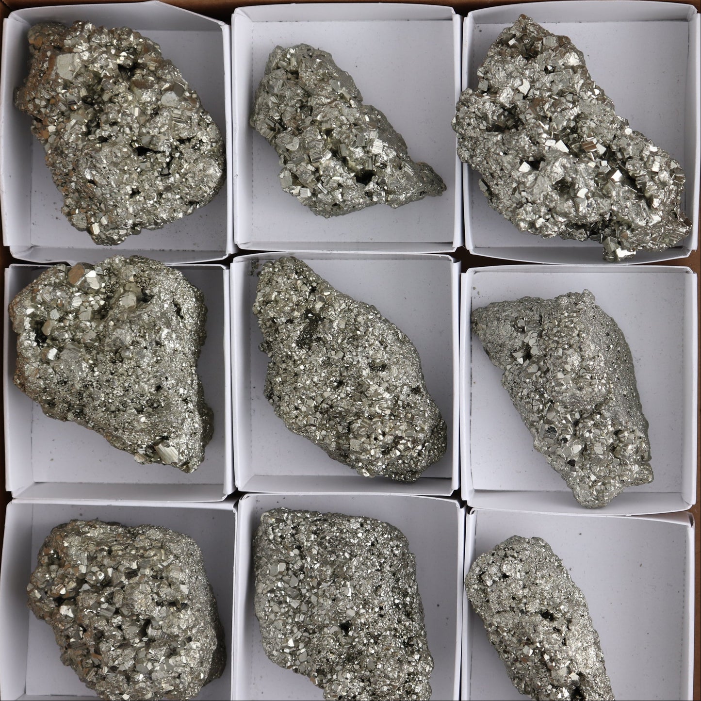 Pyrite Clusters Set of 12