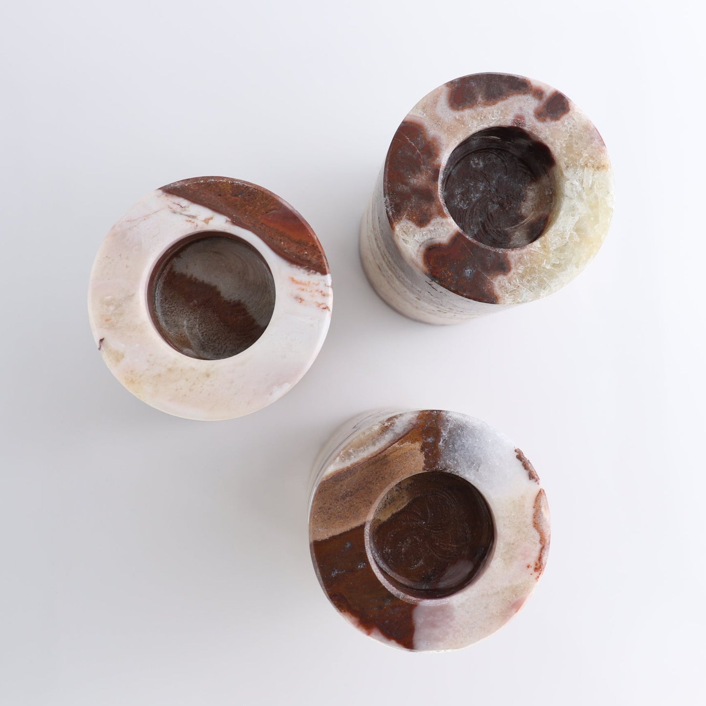 Mexican Onyx/Calcite Candle Holders Set of 3