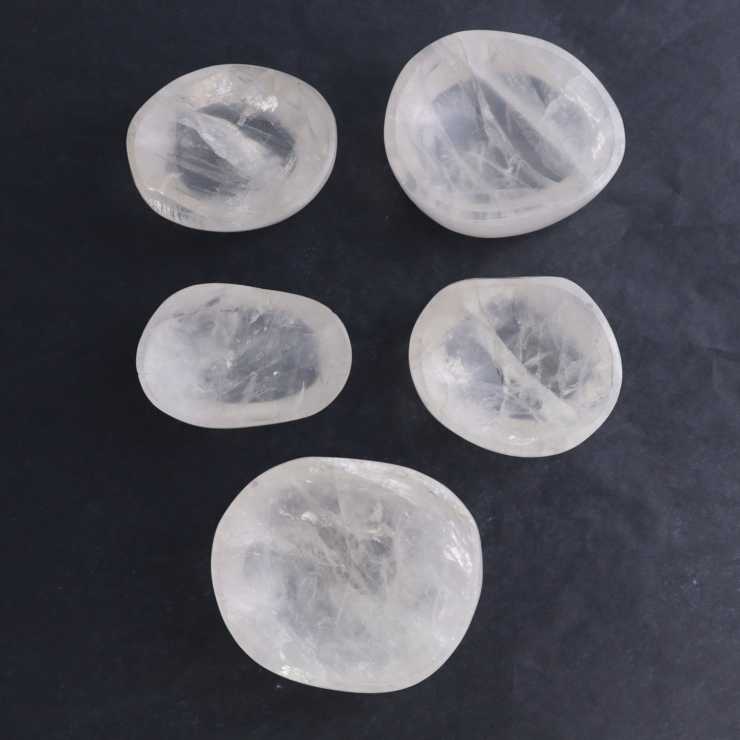 Clear Quartz Bowls Set of 5 - Expert Wholesale and Supplier of Wholesale Crystals & Bulk Gemstones, ["Bowls","Clear Quartz","Madagascar","Quartz"]
